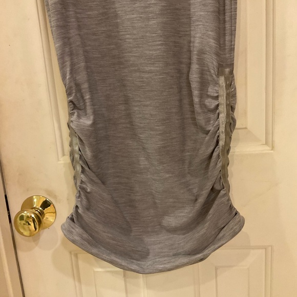 Lululemon In The Flow Tank Dress, Heathered Gray, Ruched Sides, Round Neck, Sz 4 - Picture 6 of 10
